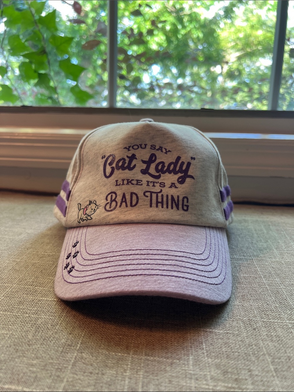 Disney Beige and Lavender Cat Lady Baseball Hat